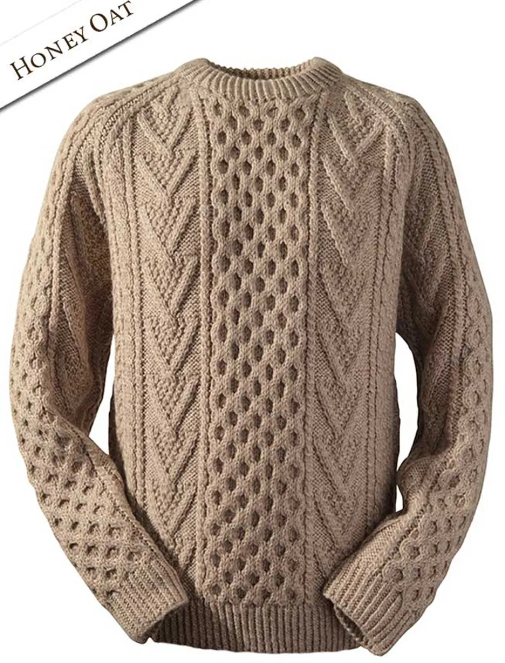 Glenaran Sweaters^Mens Hand-knit Chevron Stitch Sweater
