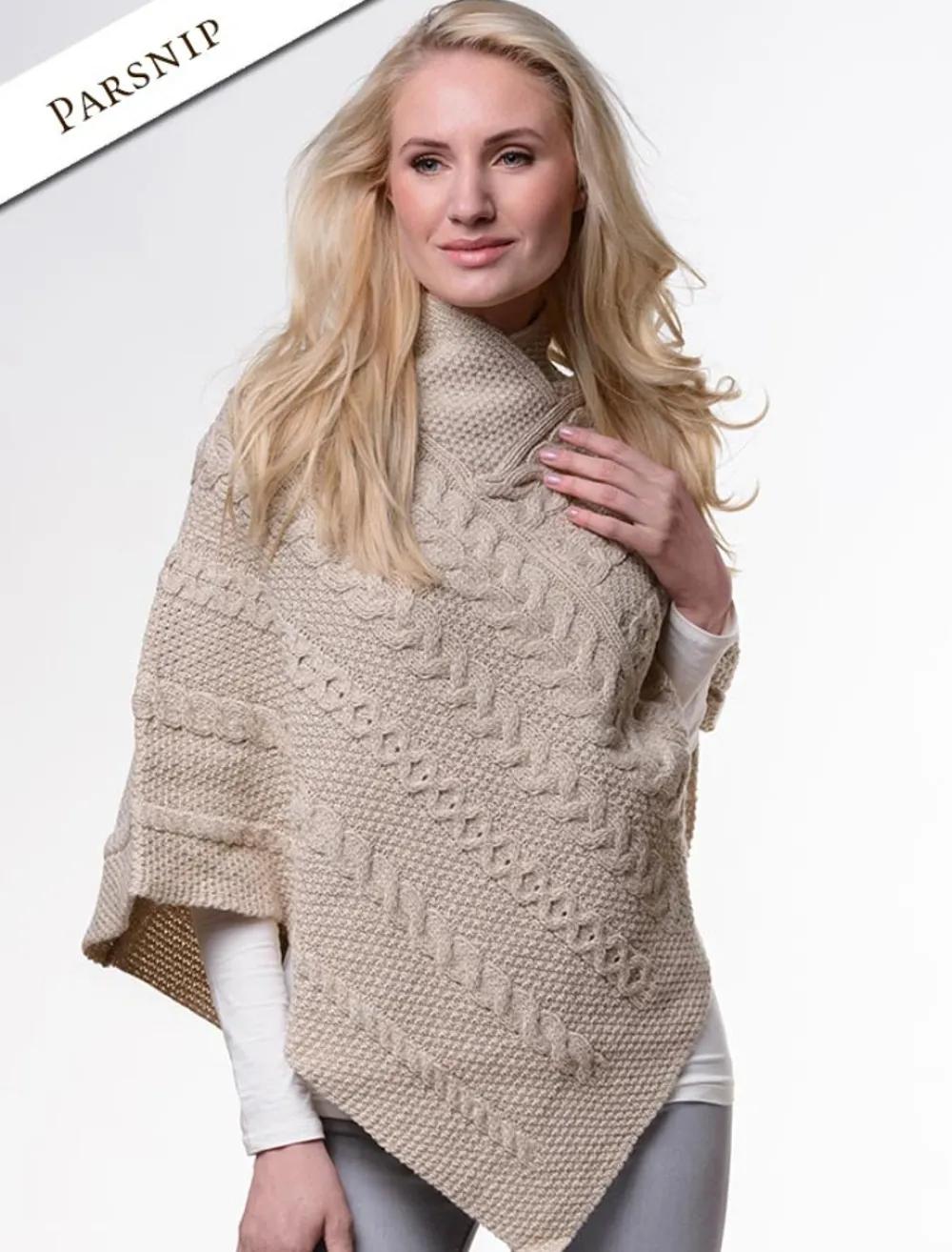 Glenaran Ponchos, Capes & Shawls^Aran Cable & Moss Poncho