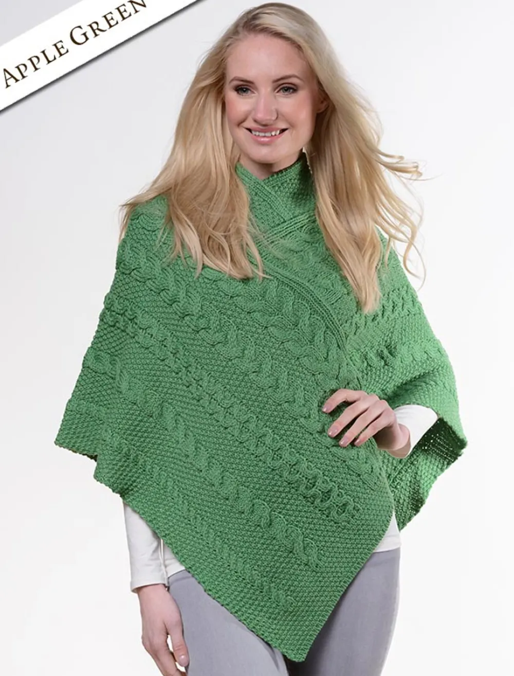 Glenaran Ponchos, Capes & Shawls^Aran Cable & Moss Poncho