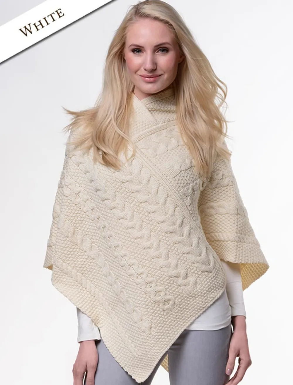 Glenaran Ponchos, Capes & Shawls^Aran Cable & Moss Poncho