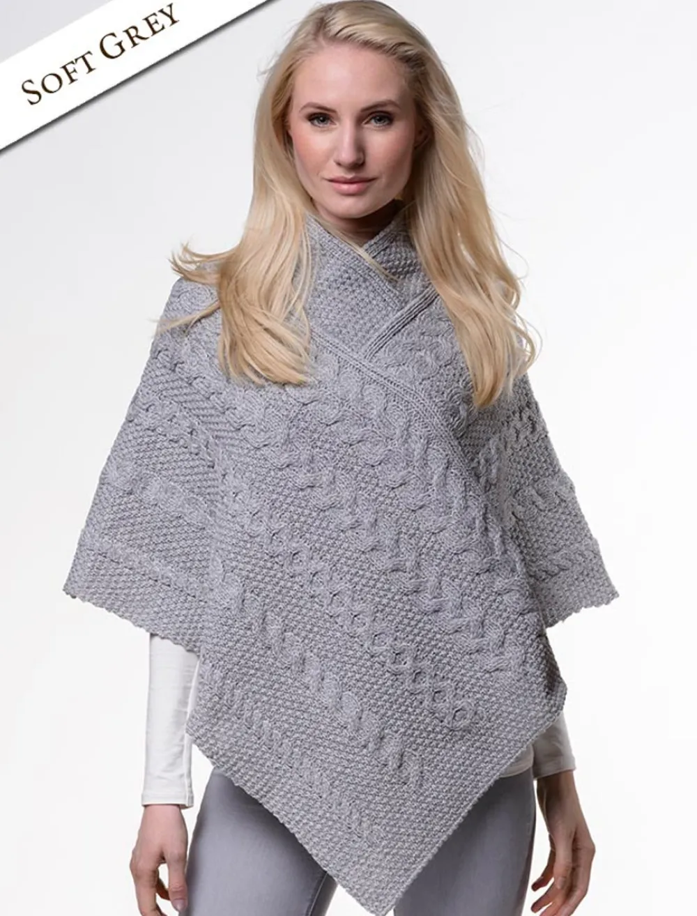 Glenaran Ponchos, Capes & Shawls^Aran Cable & Moss Poncho