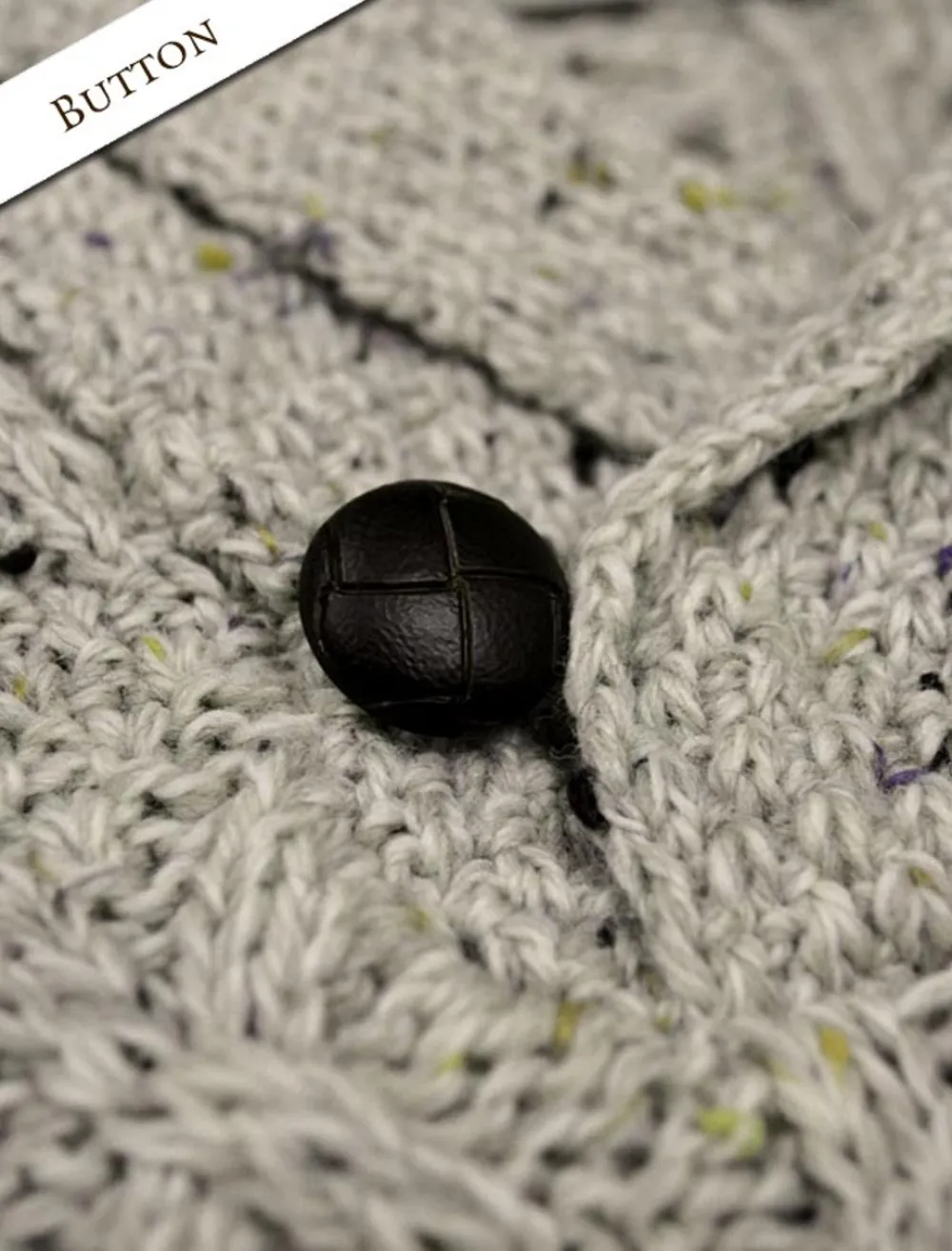 Glenaran Sweaters^Shawl Collar Sweater - One Button Fisherman Sweater