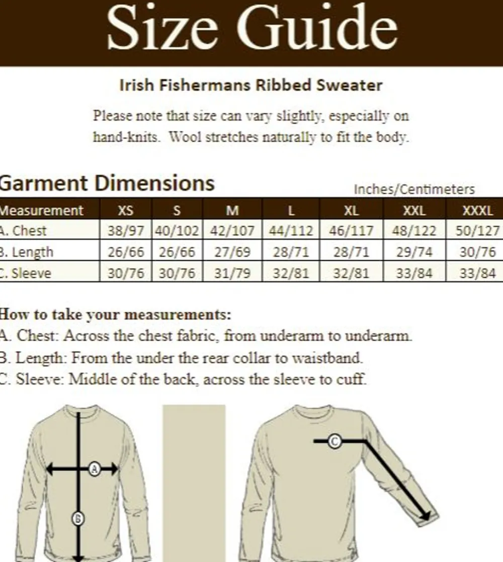 Glenaran Sweaters^Irish Fishermans Ribbed Sweater