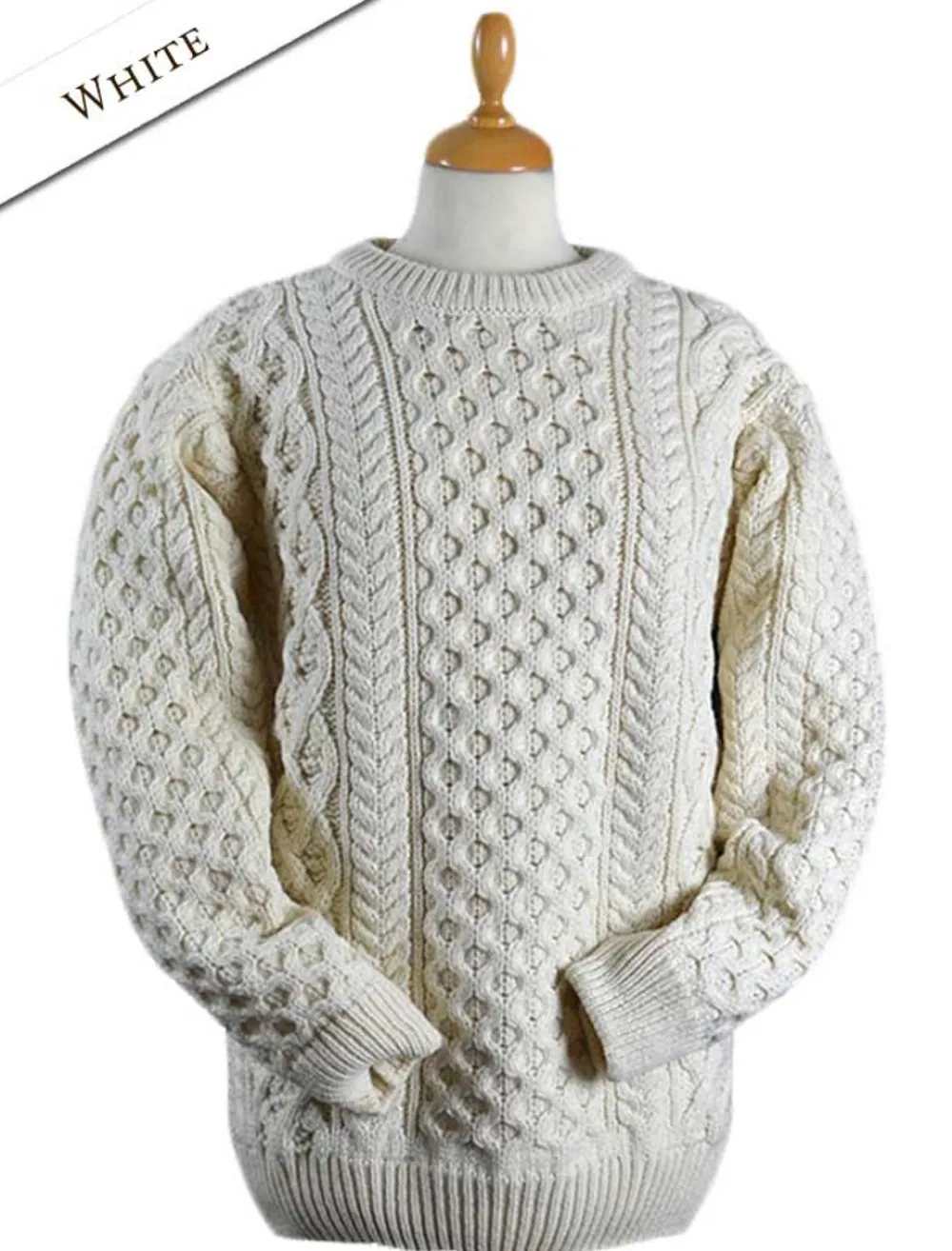 Glenaran Sweaters^Women's Heavyweight Merino Wool Aran Sweater