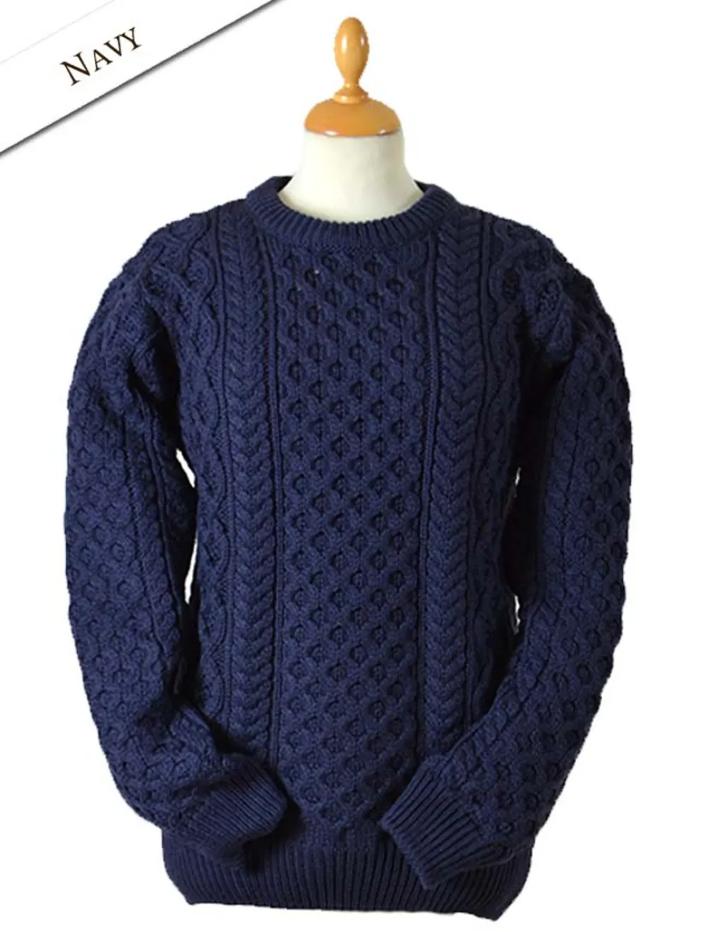 Glenaran Sweaters^Women's Heavyweight Merino Wool Aran Sweater