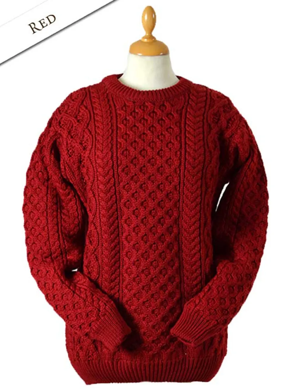 Glenaran Sweaters^Women's Heavyweight Merino Wool Aran Sweater
