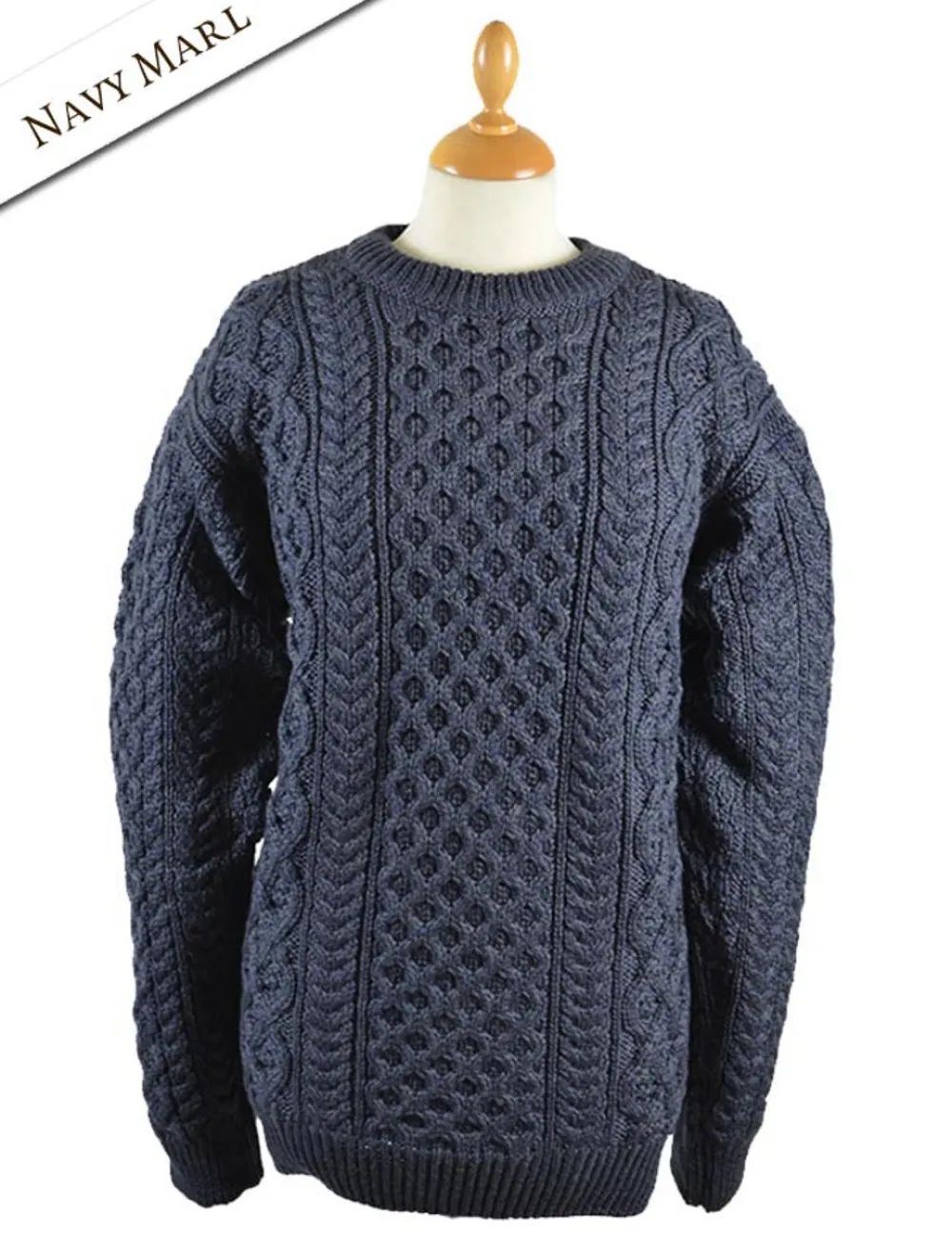 Glenaran Sweaters^Women's Heavyweight Merino Wool Aran Sweater