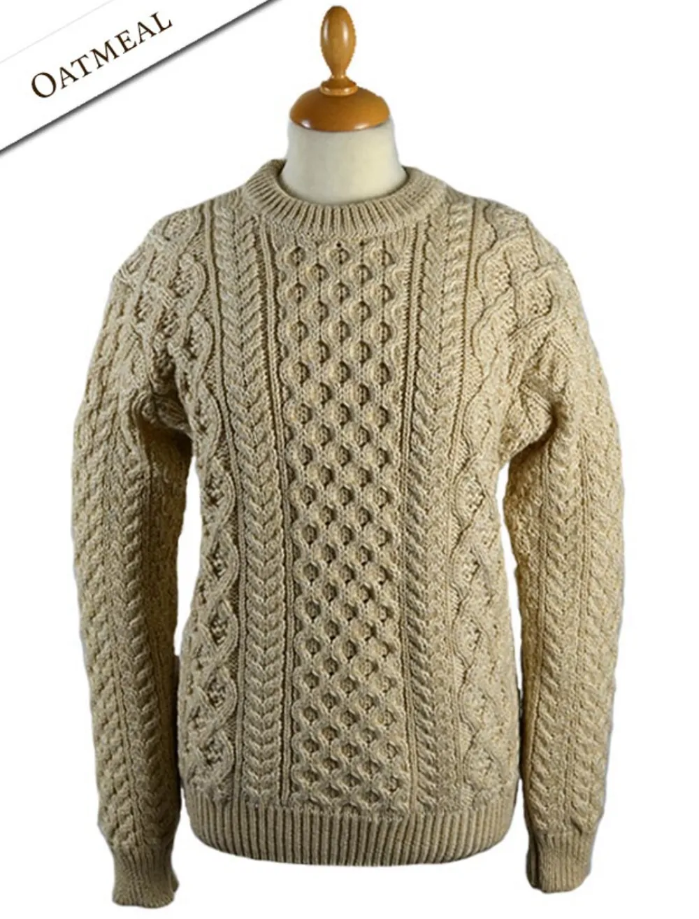 Glenaran Sweaters^Women's Heavyweight Merino Wool Aran Sweater