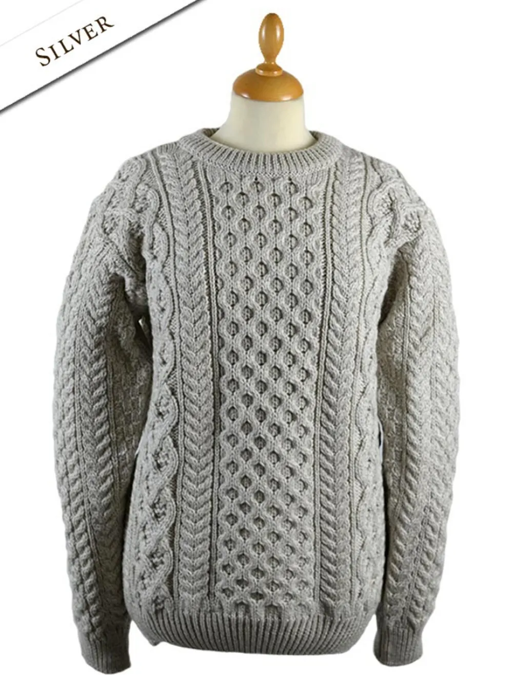 Glenaran Sweaters^Women's Heavyweight Merino Wool Aran Sweater