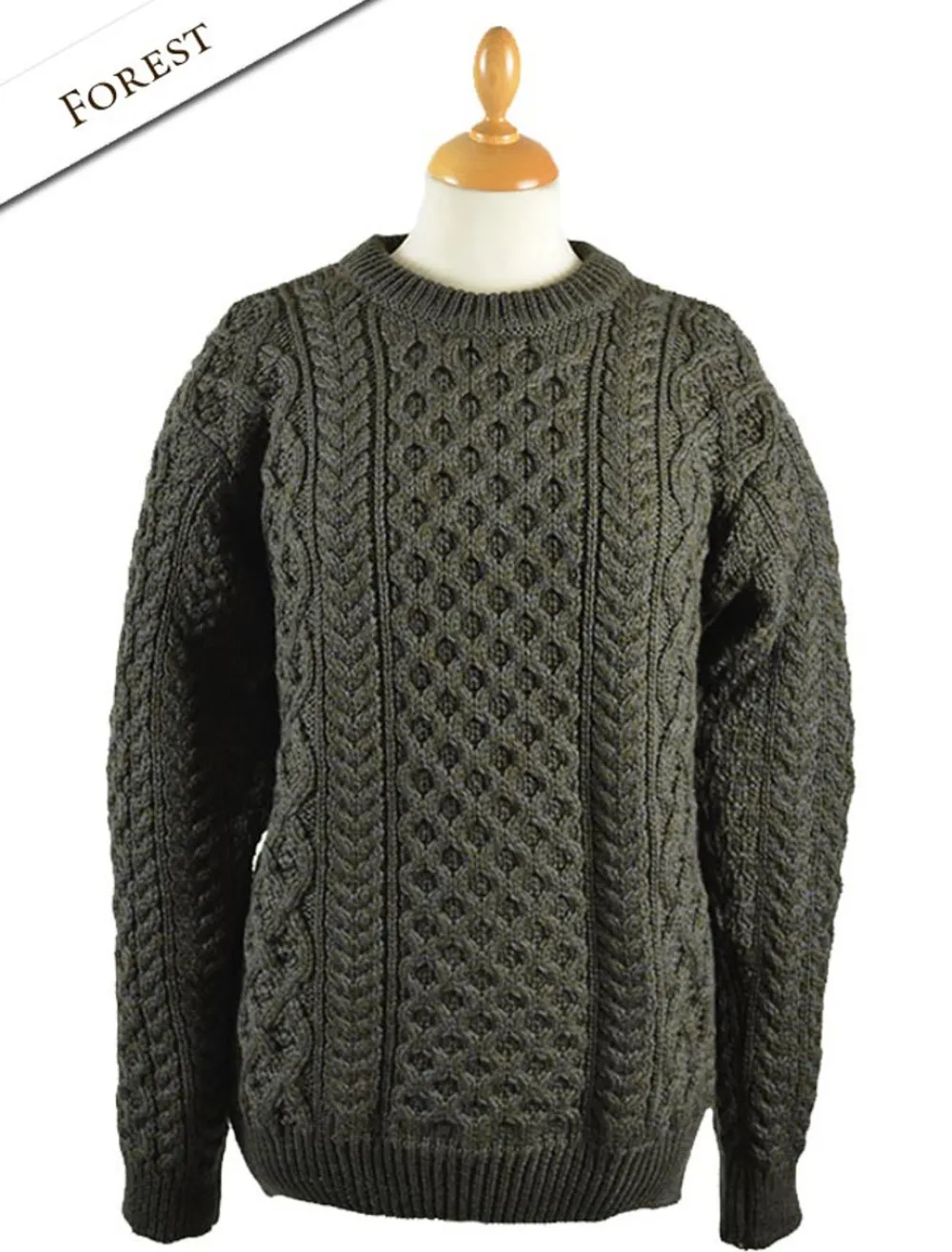 Glenaran Sweaters^Women's Heavyweight Merino Wool Aran Sweater