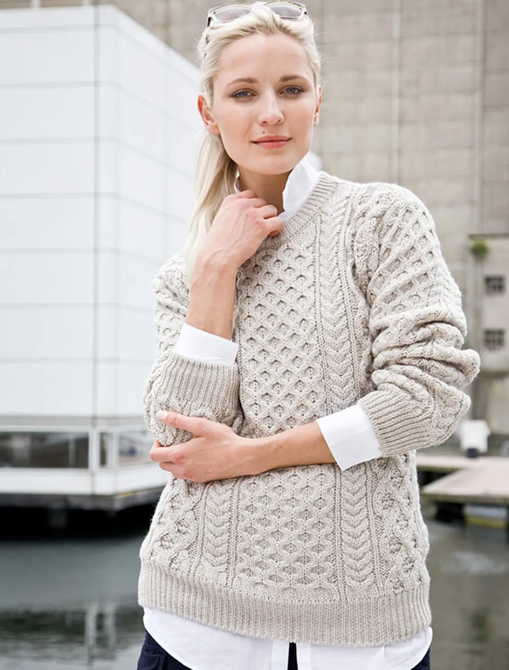 Glenaran Sweaters^Women's Heavyweight Merino Wool Aran Sweater