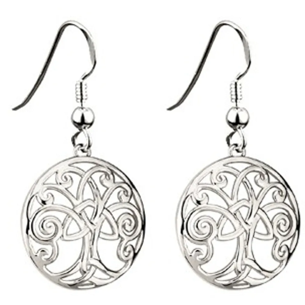 Glenaran Jewelry|Jewelry^Rhodium Plated Tree of Life Earrings