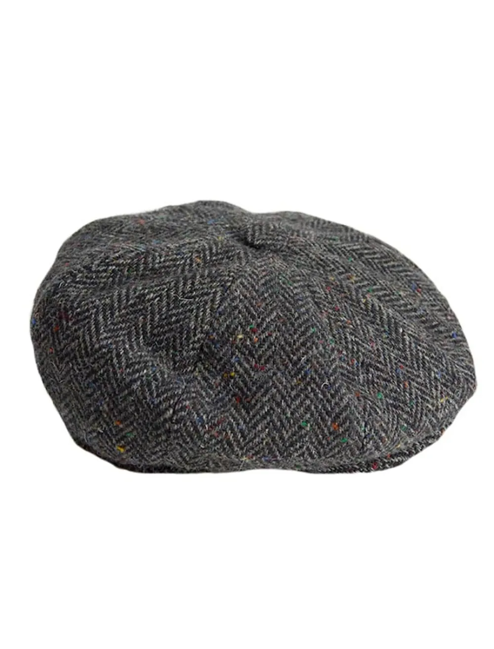 Glenaran Irish Flat Caps^Donegal Tweed Mens Gatsby Cap - Charcoal
